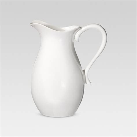 pitcher vase white|large ceramic vase white threshold.